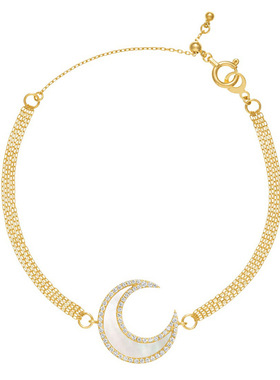 手链暮光月亮纯银日系母贝情侣