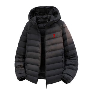 Ami iepo官方连帽排骨羽绒服男女款秋冬新款轻薄鸭绒户外便携外套