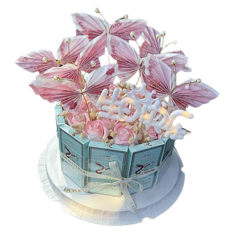 DIY永生花手工生日礼物蛋糕花束包装盒材料包礼盒送男女朋友