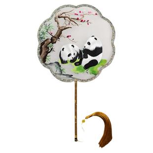 扇子古风女苏绣双面绣云锦特色中国风工艺品团扇送老外礼物外国人