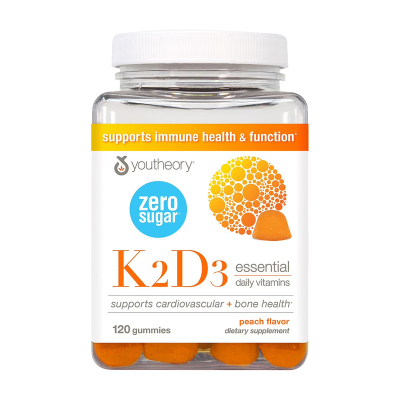 美国直邮 Youtheory K2D3维生素软糖骨骼健康促钙吸收水果味120粒