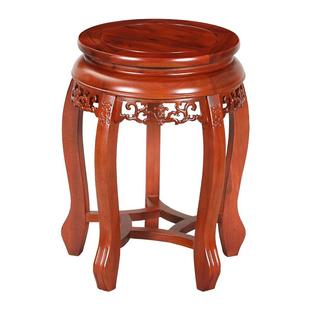 实木虎脚高脚圆瓷瓶青花缸酒坛底座瓷缸盆景鱼缸摆件底托榫卯圆架