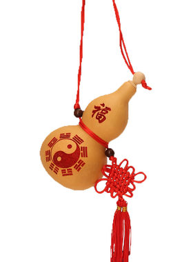 天然木葫芦六字真言八卦挂件