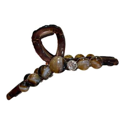 自带高级感~透咖渐变圆珠鲨鱼夹