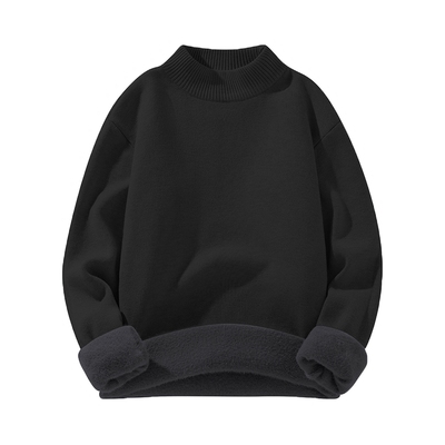 黑色毛衣男加厚一体绒冬季保暖