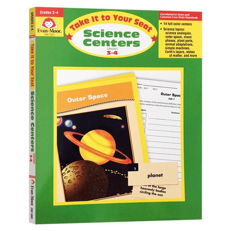 核心技能训练系列 科学 三至四年级 Science Centers Grades 3-4  英文原版 美国加州小学英语教辅 Evan Moor 英文版进口书籍