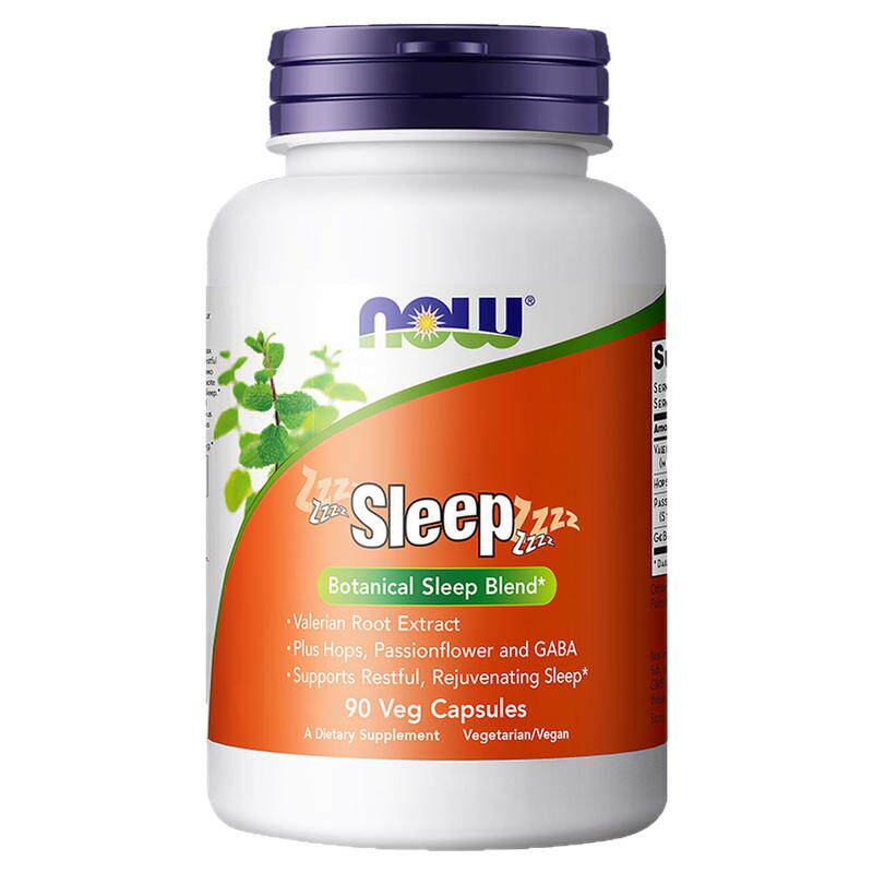 NOW诺奥GABA氨基丁酸植萃睡眠缬草根非褪黑素舒压入眠维c美国进口
