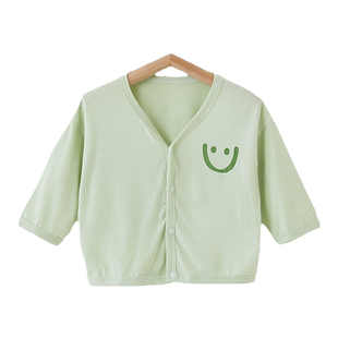 婴儿夏季上衣长袖外套新生宝宝衣服秋装男女罩衫开衫女童空调衫