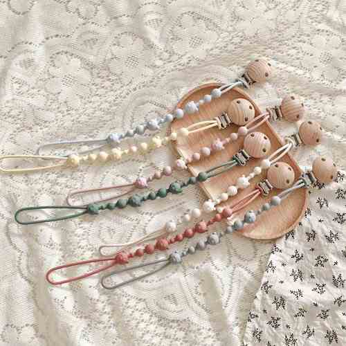 ins新款北欧奶嘴硅胶链 婴儿安抚奶嘴硅胶链 咬咬乐牙胶防掉链