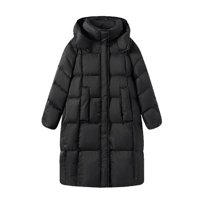 真维斯黑色长款羽绒服2026新款冬韩版保暖巨好看的冬装棉袄外套W