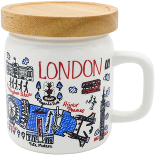 日本制井泽IZAWA趣味城市景观咖啡拿铁马克杯甜点密封罐餐盘