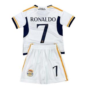 儿童足球服套装夏季皇马C罗球衣姆巴佩男女童速干运动训练服定制