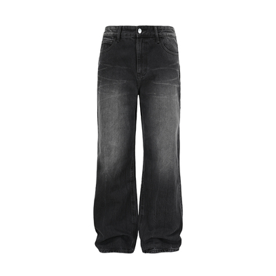 YKK拉链直筒水洗做旧春秋冬