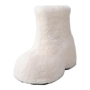 10.5cm厚底羊皮毛一体雪地靴女2025冬季新款白色辣妹加厚加绒短靴