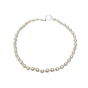 DARA戴拉淡水无核米形8-9mm珍珠项链可叠戴女款颈链送妈妈礼物