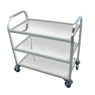 不锈钢餐车加厚收碗车餐厅上菜车商用三层塑料移动车双层小推车