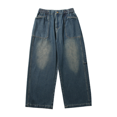 水曜日定休牛仔长裤水洗复古
