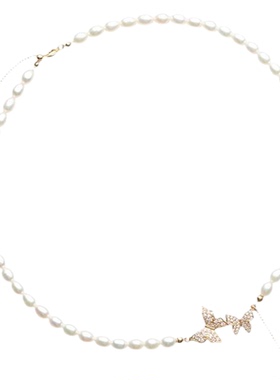 天然淡水珍珠项链女款2024新款爆款轻奢小众小米珠锁骨链生日礼物