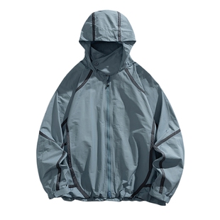 BREAK MIX户外防泼水徒步登山软壳冲锋衣男复古骑行连帽夹克外套