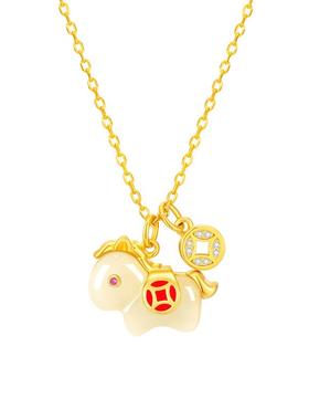 中国黄金珍尚银2026属马小马项链