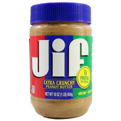 美国吉夫积富颗粒粗粒香滑花生酱涂抹Jif Peanut Butter 送涂抹刀