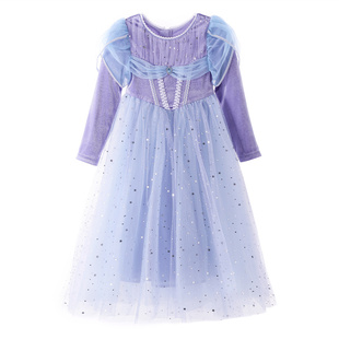 丢手绢童装女宝钻石公主裙连衣裙秋冬季长袖女童高档洋气生日礼服