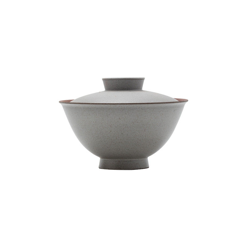 观岚粗陶手工盖碗茶杯