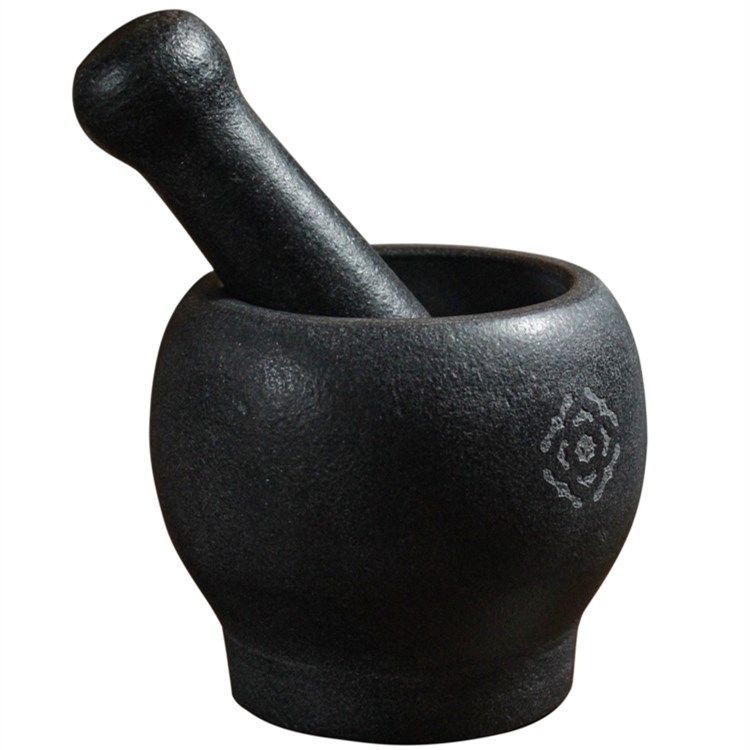 天然乌金石石臼捣蒜泥器手动擂钵研磨压蒜器家用蒜臼子老式捣药罐