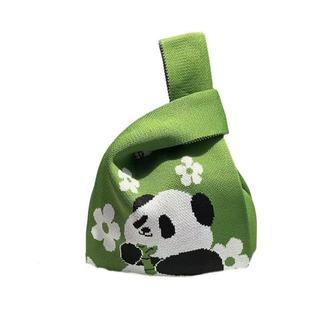 熊猫针织包伴手礼包袋节假日生日礼袋网红手提包针织手提袋大容量