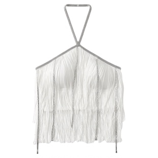 Tassel Rhinestone Women's Neck Suspender流苏水钻重工挂脖吊带