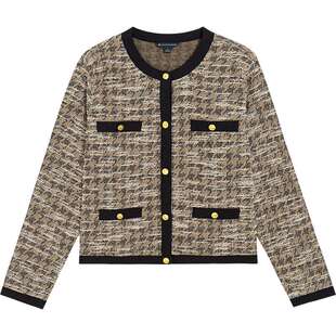 Brooks Brothers/布克兄弟女士25秋冬新品小香风粗花呢金纽扣外套