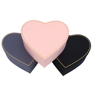 网红爱心礼盒心形水果花盒圆形礼盒鲜花包装高档生日礼物盒空盒子