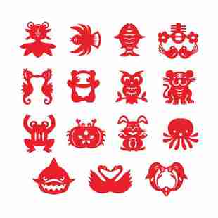 幼儿园简单对折轴对称剪纸儿童手工diy材料社区老人专注训练剪纸