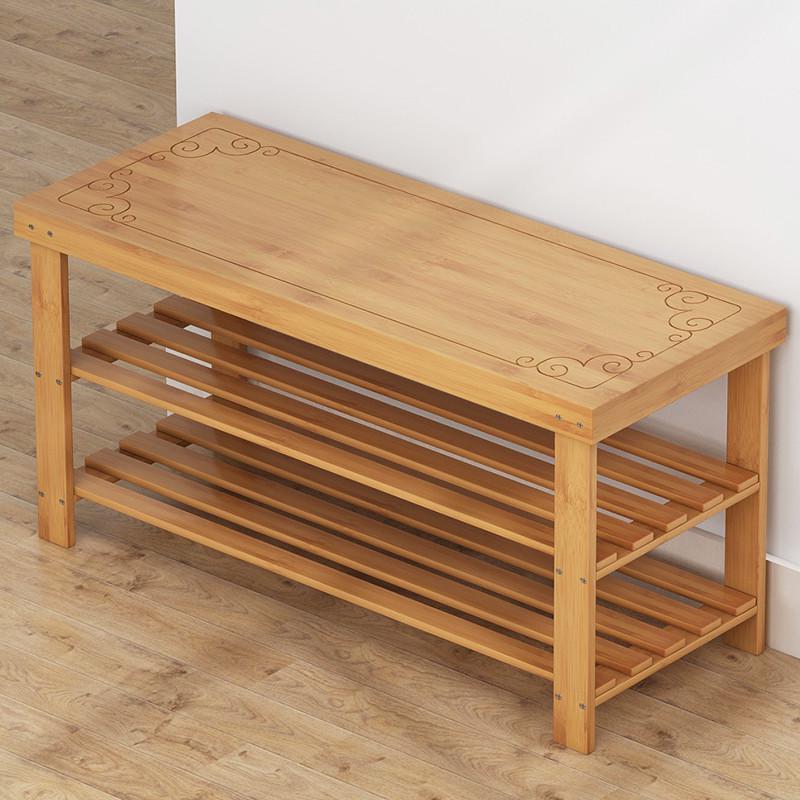 竹鞋架分隔层换鞋凳木入户门鞋柜家用门口可坐穿鞋凳坐凳实木简易