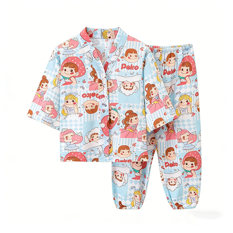 夏季女童棉绸家居服套装可外穿