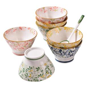 日式斗笠碗5英寸釉下彩2025新款高颜值米饭碗高脚碗个人专用碗具