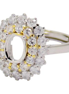 祈禧女S925纯银DIY镶嵌戒指空托