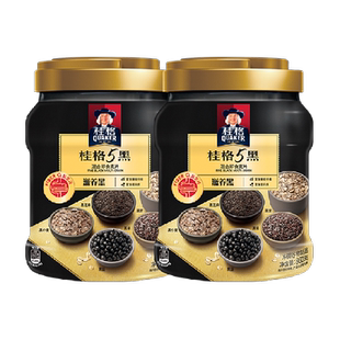 【下拉领金币】桂格即食燕麦片五黑滋养组合黑小米黑麦860gx2罐