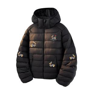 查尔斯桃心美式排骨羽绒服男连帽冬季新款潮牌加厚防寒情侣外套