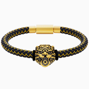 黑金铜钱貔貅黄金手链男士转运珠女款足金国风潮玩男款招财手绳
