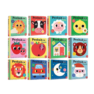 英文原版 躲猫猫系列 Peekaboo Cow/Moon/Chick/Zoo 亲亲小手翻翻书 藏猫猫机关书操作游戏书 Baby Faces 翻翻书附安全镜
