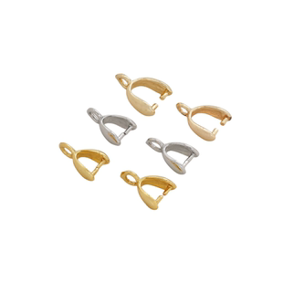 14K包金保色瓜子扣夹珠扣头吊坠扣子diy手工夹扣手链项链饰品配件