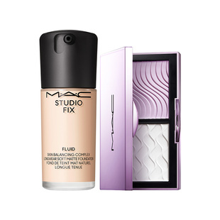 【官方正品】MAC/魅可定妆紫白饼散粉控油去黄提亮无瑕粉底液