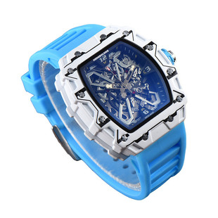 理查德明星同款皇家蓝个性潮表非机械炭纤维时尚运动腕表男士手表