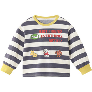 博睿恩儿童长袖卫衣2026春新款男女宝宝休闲舒适字母印花亲肤上衣