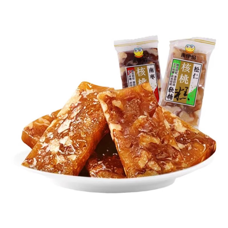 来伊份松仁核桃糕500g软糖枣泥南枣糕点心散称小包装办公休闲零食