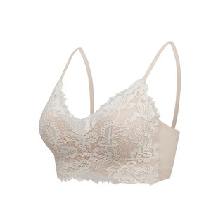 法式蕾丝内衣女薄款舒适无钢圈收副乳防下垂性感美背背心式文胸罩