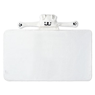 言仓线条小狗帽子毛毯双面法兰绒保暖多用实用男女生新年生日礼物