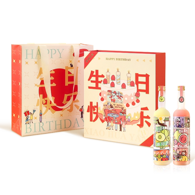 小花样生日快乐6度水果酒礼盒