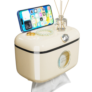 卫生间厕纸盒壁挂式免打孔厕所纸巾盒防水放手纸卷纸卫生纸置物架